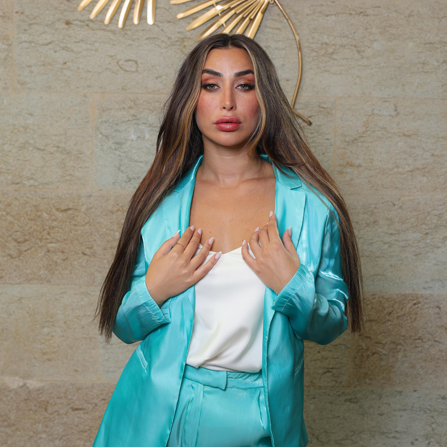 Turquoise Silk Set