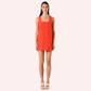 Rinascimento Orange Fitted Dress with Covered Buttons