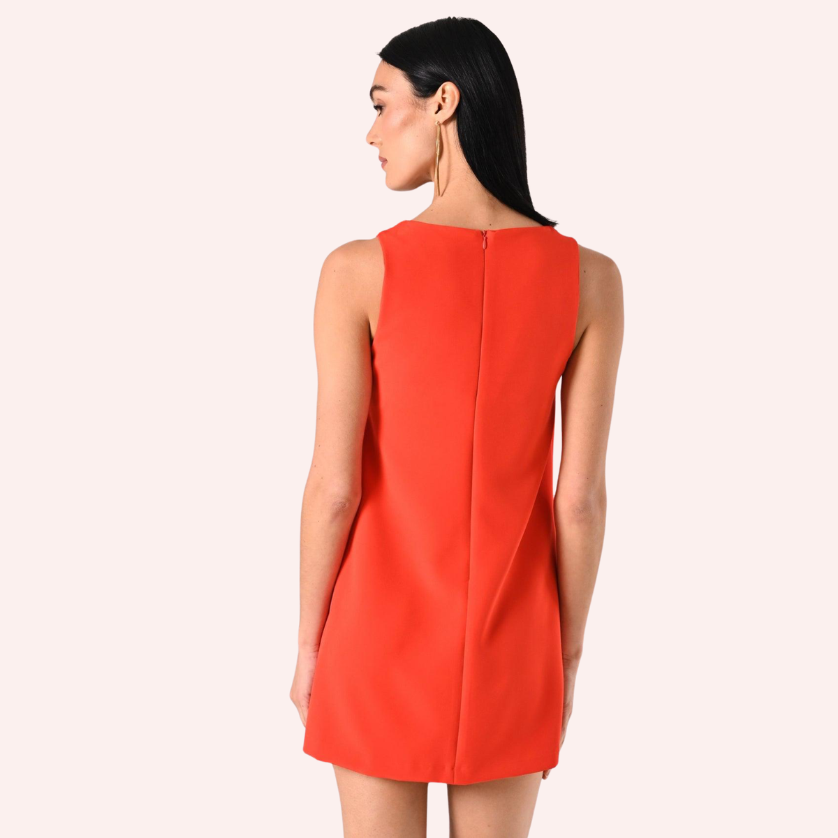 Rinascimento Orange Fitted Dress with Covered Buttons