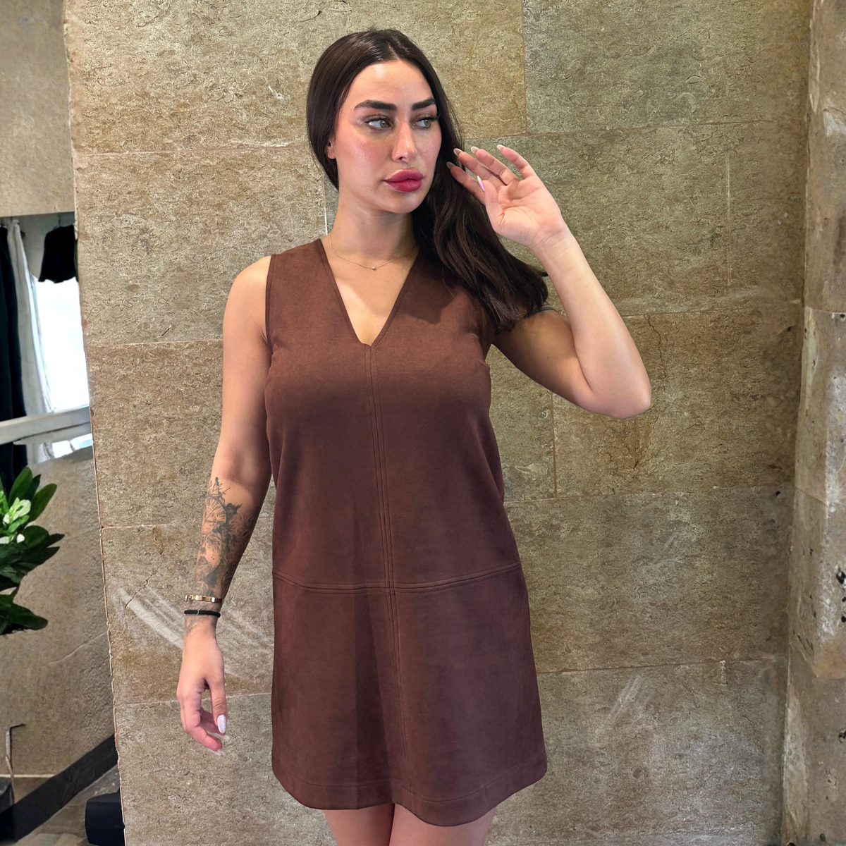 Rinascimento Mini Brown Dress