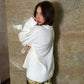 Ivory Oversized V-Neck Sweater
