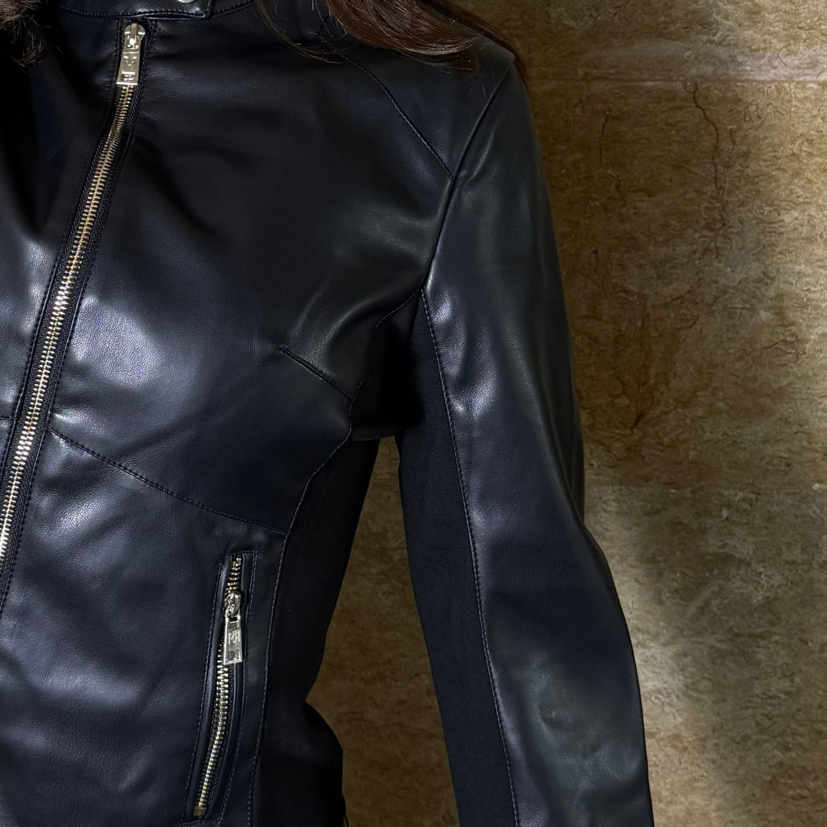 Black Leather Zip Jacket