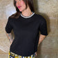 Crystal Neckline Knit Top