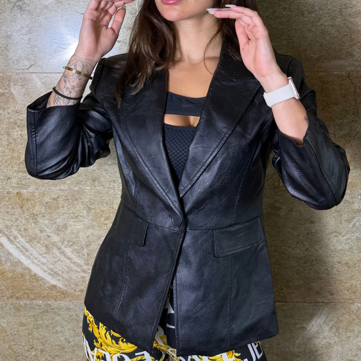 Black Leather Blazer