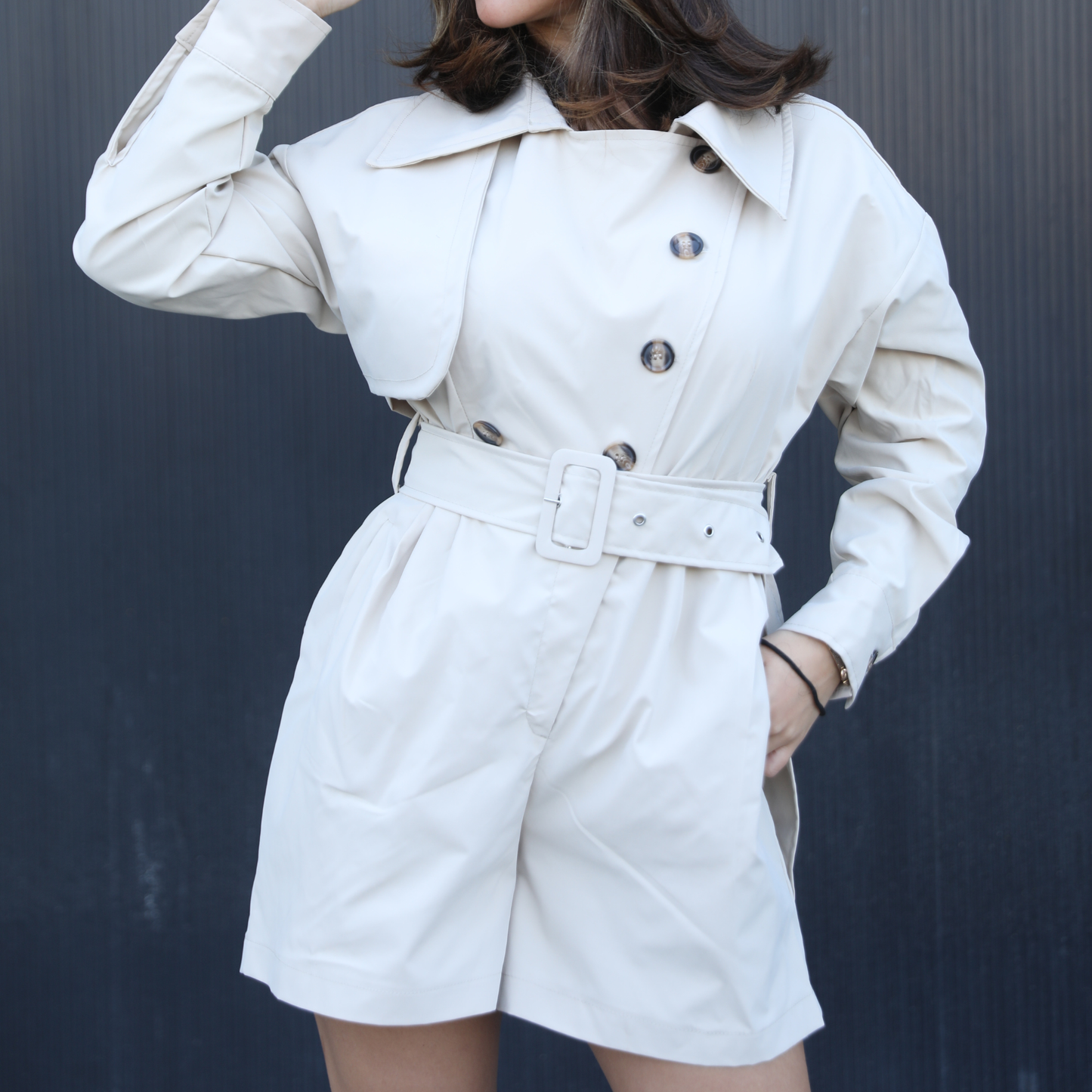 Short Trench Jumpsuit