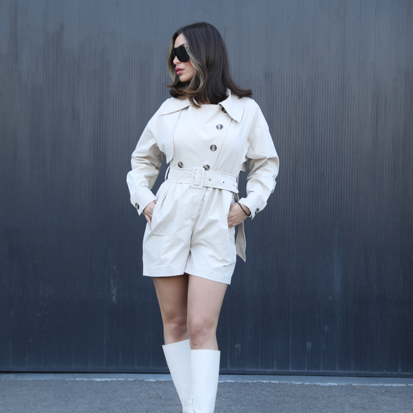 Short Trench Jumpsuit