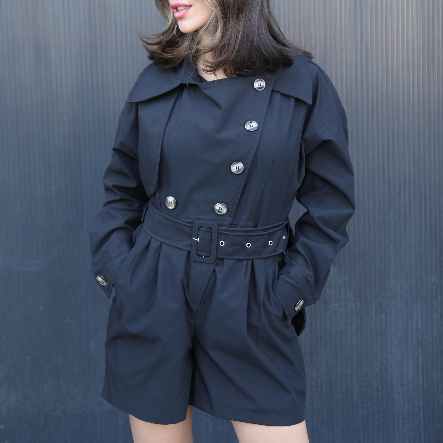 Short Trench Jumpsuit