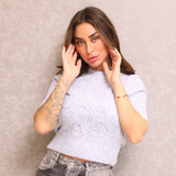 3D Floral Crochet Knit Top