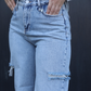 Chic Cut-Out Denim