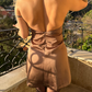 Brown Satin Mini Dress
