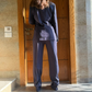 Navy Striped Suit Set