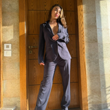 Navy Striped Suit Set