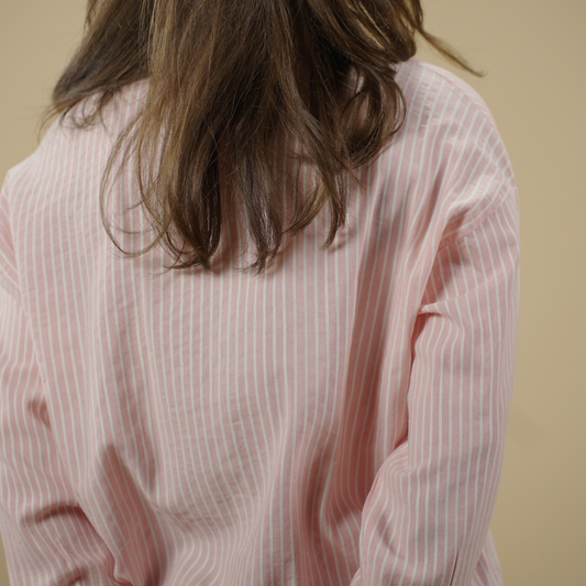 Pink Striped Button Up Top