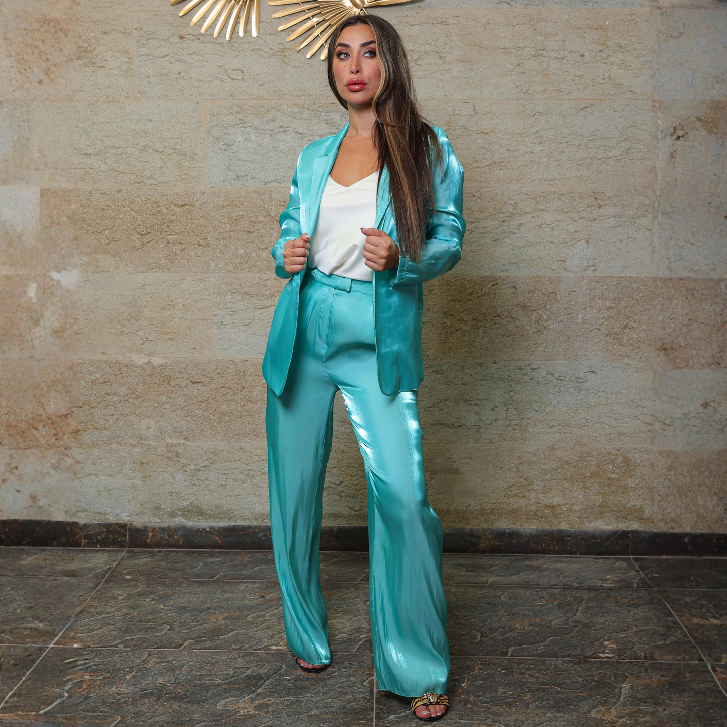Turquoise Silk Set