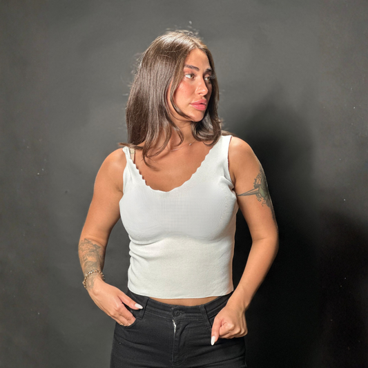 Scallop V Neck Tank