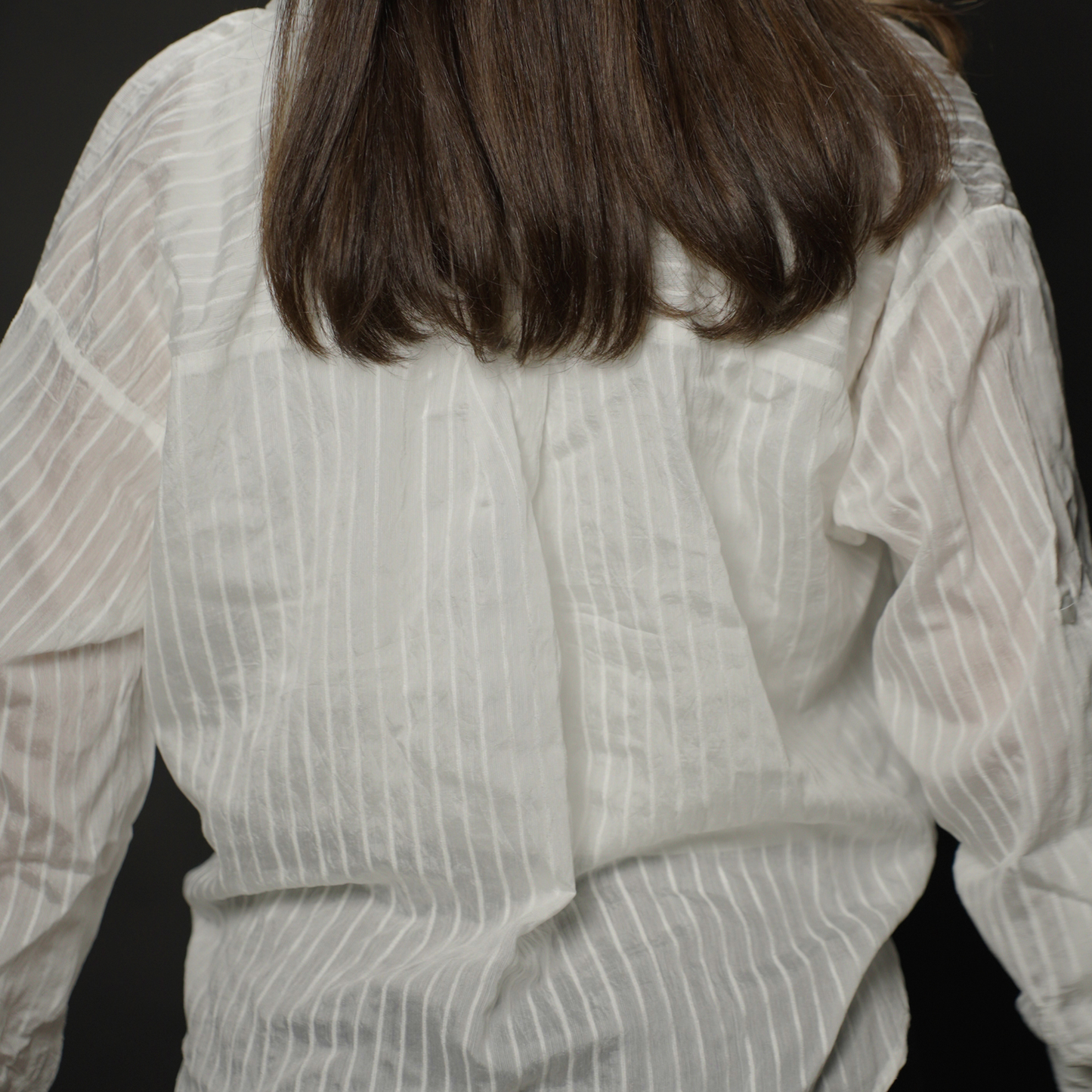 White Stripe Cropped Shirt