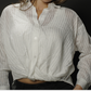 White Stripe Cropped Shirt
