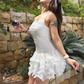 White Ruffle Dress